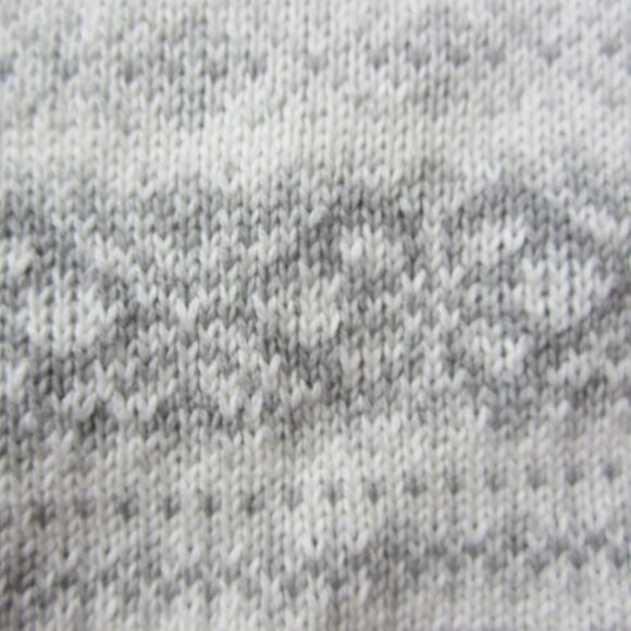 New J Crew Womens M Ivory Gray LS 100% Cotton Nordic Fair Isle Sweater NWT $79 - Picture 5 of 9